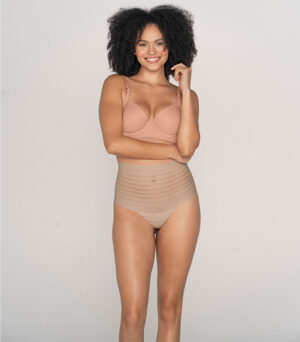 هيبستر مخطط من الدانتيل، عالي الخصر