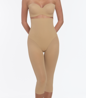 مشد مادلين عالي الخصر بأطراف شفافة